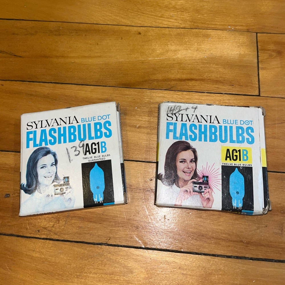 Vintage Sylvania AG1B Blue Dot Flashbulbs NEW Bulbs Made in USA Lot of 3 Boxes